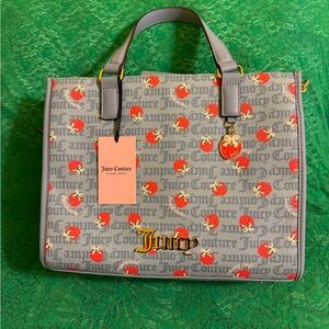 Juicy Couture Tote with Red Strawberry Accents